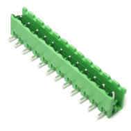 Bloco de terminais para PCB tipo aberto verde KF2EDGR-15P 5,08 mm agulha curvada
