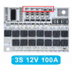Placa PCB BMS LiFePO4 3S 100A Branca para Prote&ccedil;&atilde;o e Balanceamento de Carga