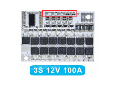 Placa PCB BMS LiFePO4 3S 100A Branca para Prote&ccedil;&atilde;o e Balanceamento de Carga - Imagem 1
