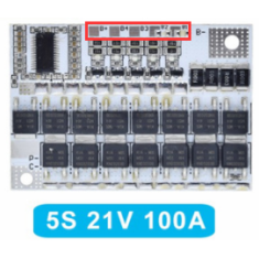 Placa BMS PCB LiFePO4 5S 100A branca