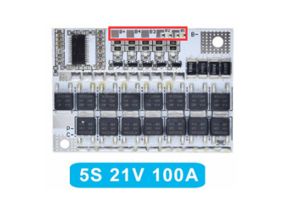 Placa BMS PCB LiFePO4 5S 100A branca - Imagem 1