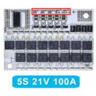 Placa BMS PCB LiFePO4 5S 100A branca