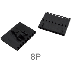 Carca&ccedil;a Dupont 2,54 mm 8 posi&ccedil;&otilde;es com trava, preta (PC)