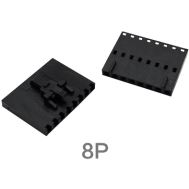 Carca&ccedil;a Dupont 2,54 mm 8 posi&ccedil;&otilde;es com trava, preta (PC)