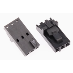 Conector Dupont 3 pinos 2,54 mm, alojamento macho com trava, preto (PC)
