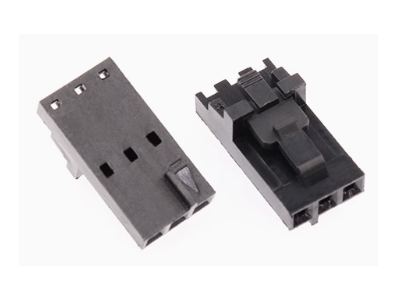 Conector Dupont 3 pinos 2,54 mm, alojamento macho com trava, preto (PC) - Imagem 1