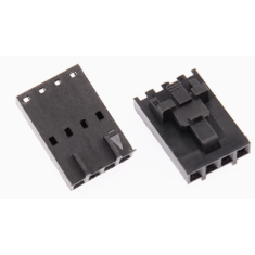 Carca&ccedil;a macho Dupont MX 2,54 mm 4 vias com trava, preta (PC)
