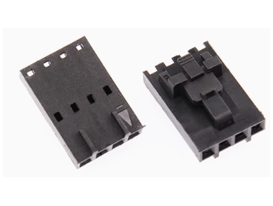 Carca&ccedil;a macho Dupont MX 2,54 mm 4 vias com trava, preta (PC) - Imagem 1