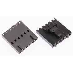 Housing Dupont macho MX 2,54 mm 6 pinos com trava, preto (PC)