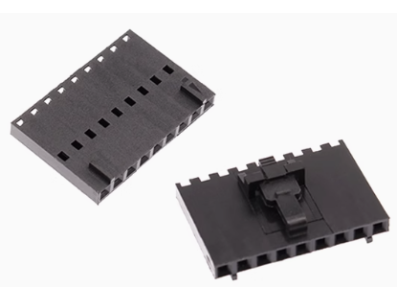Conector Dupont macho 9 pinos 2,54 mm com trava, carca&ccedil;a preta em PC - Imagem 1