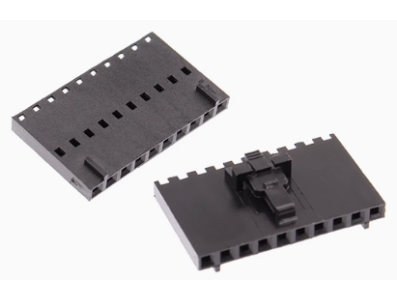 Carca&ccedil;a Dupont macho 2,54 mm 10 vias com trava, preta em PC - Imagem 1