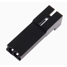 Alojamento Dupont f&ecirc;mea 2 pinos 2,54 mm com trava, preto (PC)