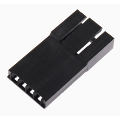 Conector Dupont f&ecirc;mea 4 pinos MX 2,54 mm com trava, carca&ccedil;a preta em PC