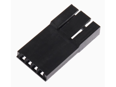 Conector Dupont f&ecirc;mea 4 pinos MX 2,54 mm com trava, carca&ccedil;a preta em PC - Imagem 1