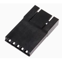 Alojamento f&ecirc;mea Dupont 5 pinos 2,54 mm com trava, preto (PC)