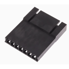 Conector Dupont f&ecirc;mea MX 2,54 mm 7 vias com trava, housing preto em PC