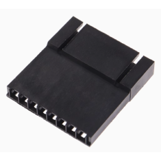 Carca&ccedil;a Dupont f&ecirc;mea 8 pinos MX 2,54 mm com trava, preta (PC)