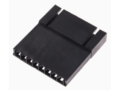 Carca&ccedil;a Dupont f&ecirc;mea 8 pinos MX 2,54 mm com trava, preta (PC) - Imagem 1