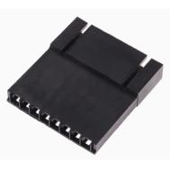 Carca&ccedil;a Dupont f&ecirc;mea 8 pinos MX 2,54 mm com trava, preta (PC)