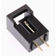 Conector Dupont 2 pinos MX 2,54 mm com trava, carca&ccedil;a preta (PC)