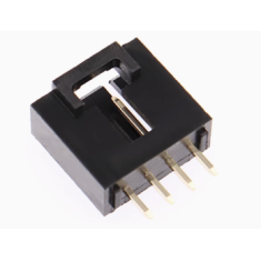 Conector Dupont 4 pinos 2,54 mm com trava, carca&ccedil;a preta em PC