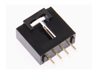 Conector Dupont 4 pinos 2,54 mm com trava, carca&ccedil;a preta em PC - Imagem 1