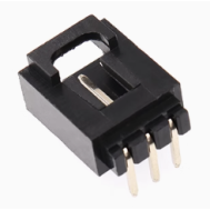 Conector Dupont MX 2,54 mm 3 pinos com trava, housing preto (PC)