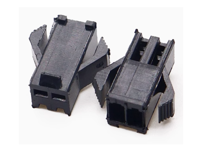 Conector Dupont 2 pinos 2,54 mm macho, carca&ccedil;a (housing) preta em PC - Imagem 1