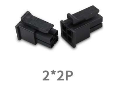 Conector 2x2 pinos 5557 dupla fileira passo 3,0 mm carca&ccedil;a Dupont preta (PC) - Imagem 1