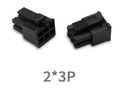 Conector dupla fileira 3,0 mm pitch PCB 2x3 pinos tipo 5557 com housing Dupont em PC preto - Imagem 1