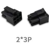 Conector dupla fileira 3,0 mm pitch PCB 2x3 pinos tipo 5557 com housing Dupont em PC preto