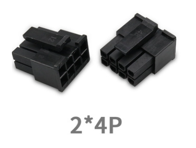 Conector 5557 para PCB, dupla fileira 2x4P, passo 3,0 mm, housing Dupont preto (PC) - Imagem 1