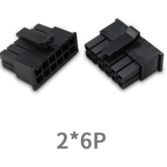 Conector de passo 3,0 mm dupla fileira 2&times;6 pinos (5557), housing Dupont preto (PC)