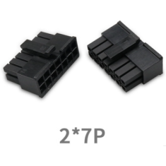 Conector para PCB pitch 3,0 mm, fila dupla 2x7 pinos (5557), carca&ccedil;a Dupont preta em PC