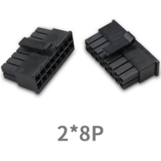Conector de dupla fileira para PCB passo 3,0 mm 5557, 2x8 pinos, carca&ccedil;a Dupont preta (PC)