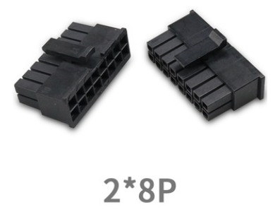 Conector de dupla fileira para PCB passo 3,0 mm 5557, 2x8 pinos, carca&ccedil;a Dupont preta (PC) - Imagem 1
