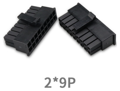 Conector de dupla fileira 2x9 pinos pequenos 3,0 mm pitch 5557, carca&ccedil;a Dupont preta (PC) - Imagem 1