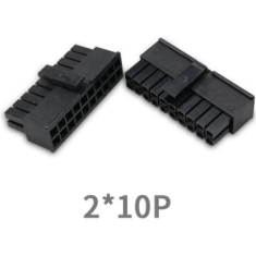 Conector 5557 dupla fileira passo 3,0 mm 2x10P, housing Dupont preto (PC)