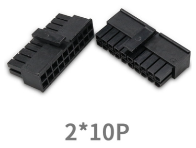 Conector 5557 dupla fileira passo 3,0 mm 2x10P, housing Dupont preto (PC) - Imagem 1