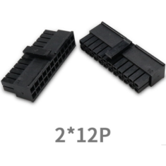 Conector 5557 2x12 pinos, dupla fileira, passo PCB 3,0 mm, pinos pequenos, carca&ccedil;a Dupont preta (PC)