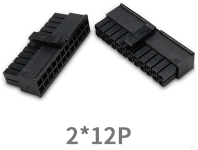 Conector 5557 2x12 pinos, dupla fileira, passo PCB 3,0 mm, pinos pequenos, carca&ccedil;a Dupont preta (PC) - Imagem 1