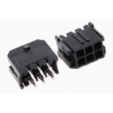 Conector 5557 dupla fileira 2x3 pinos, passo 3,0 mm para PCB, pinos pequenos, carca&ccedil;a Dupont preta (PC)
