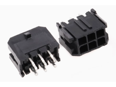Conector 5557 dupla fileira 2x3 pinos, passo 3,0 mm para PCB, pinos pequenos, carca&ccedil;a Dupont preta (PC) - Imagem 1
