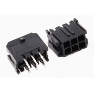 Conector 5557 dupla fileira 2x3 pinos, passo 3,0 mm para PCB, pinos pequenos, carca&ccedil;a Dupont preta (PC)