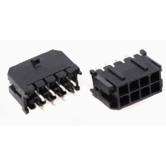 Conector de dupla fileira 2 x 4P 5557, pinos pequenos, pitch 3,0 mm, carca&ccedil;a Dupont preta (PC)