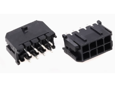 Conector de dupla fileira 2 x 4P 5557, pinos pequenos, pitch 3,0 mm, carca&ccedil;a Dupont preta (PC) - Imagem 1