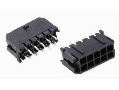 Conector Dupont preto 2x5 pinos dupla fila 3,0 mm (5557) em PC - Imagem 1