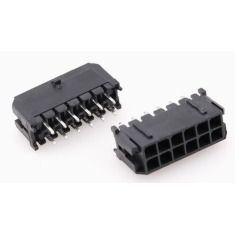 Conector dupla fila 2x6 pinos pequenos, passo 3,0 mm para PCB, 5557, carca&ccedil;a Dupont preta (PC)