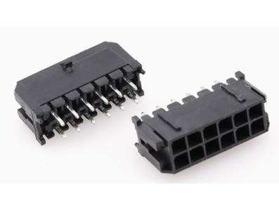 Conector dupla fila 2x6 pinos pequenos, passo 3,0 mm para PCB, 5557, carca&ccedil;a Dupont preta (PC) - Imagem 1