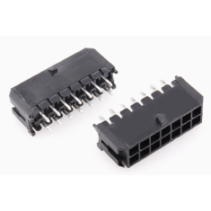 Conector dupla fileira 2x7 pinos pequenos passo 3,0 mm para PCB tipo 5557, housing Dupont preto (PC)